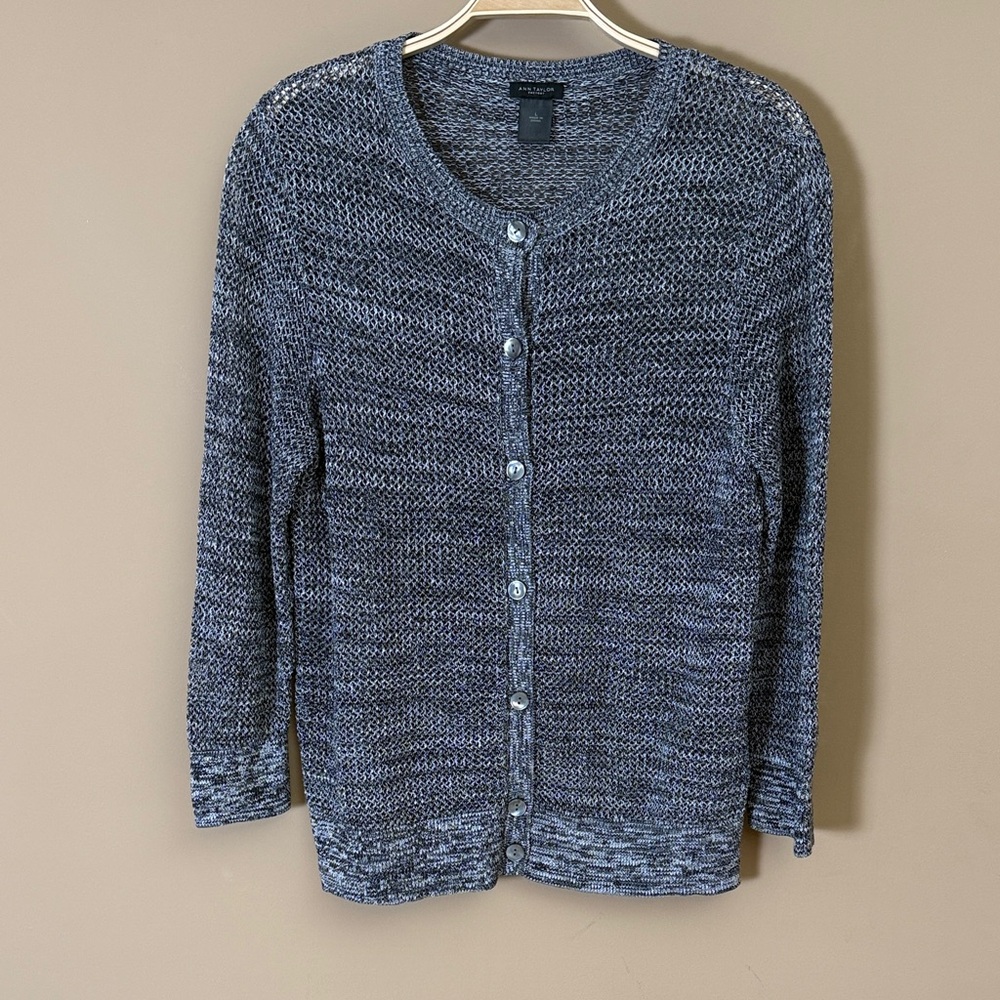 Ann Taylor Factory Marled Button-Front Cardigan